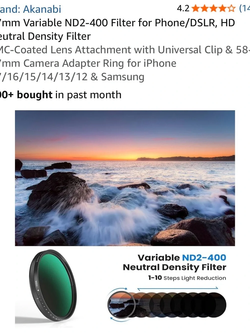 Akanabi 67 mm Variable filter